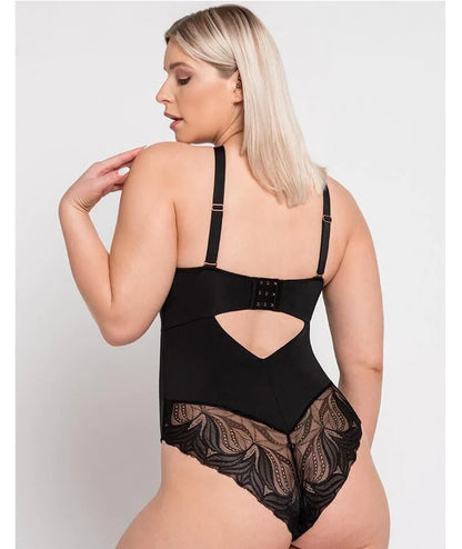 Scantilly Indulgence Body en dentelle extensible noir - Curvy Kate