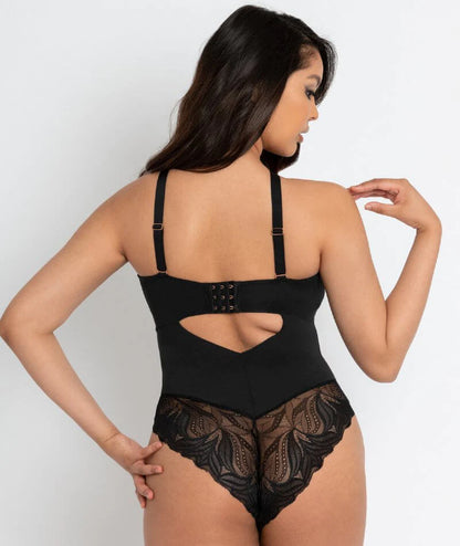 Scantilly Indulgence Body en dentelle extensible noir - Curvy Kate