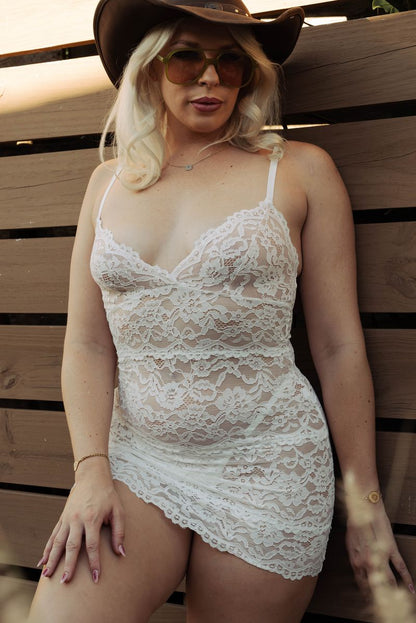 The Lace Mini Slip in White - Kilo Brava