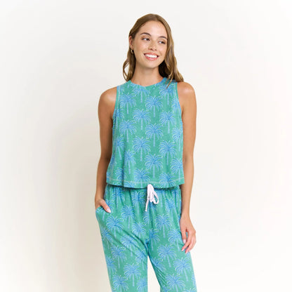 Sundown Sanctuary Tank Pant Set - Honeydew Intimates