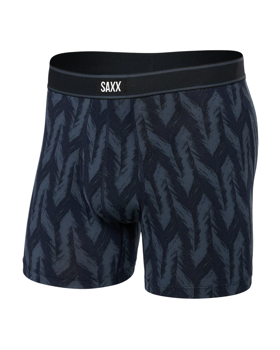 Daytripper Comfort Stretch Boxer Brief Fly in Ikat Chevron Deep Navy - SAXX