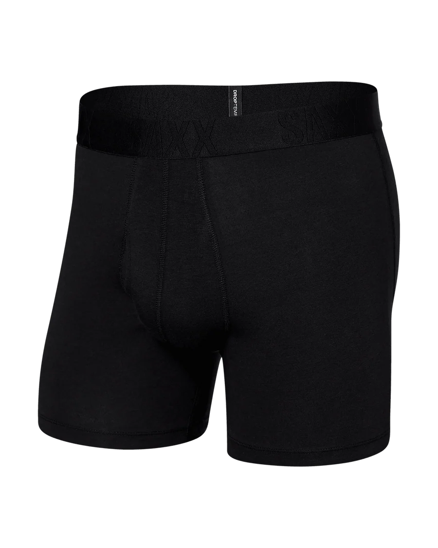Droptemp Cooling Cotton Boxer Brief Fly in Black - SAXX