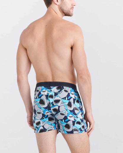 Daytripper Comfort Stretch Boxer Brief Fly in Shark Tank Camo-Navy - SAXX