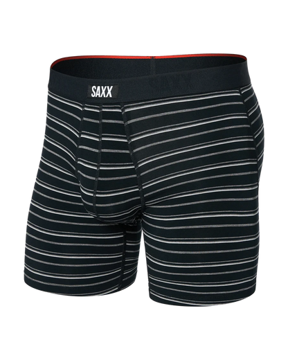 Vibe Xtra Soft Comfort Boxer Brief Fly in Black Coast Stripe - SAXX