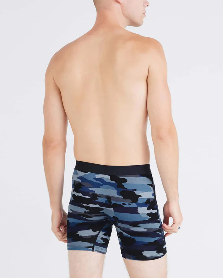 Vibe Xtra Soft Comfort Boxer Brief Fly in Cloud Bank Camo-Navy - SAXX
