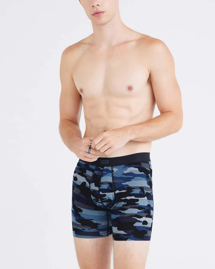 Vibe Xtra Soft Comfort Boxer Brief Fly in Cloud Bank Camo-Navy - SAXX