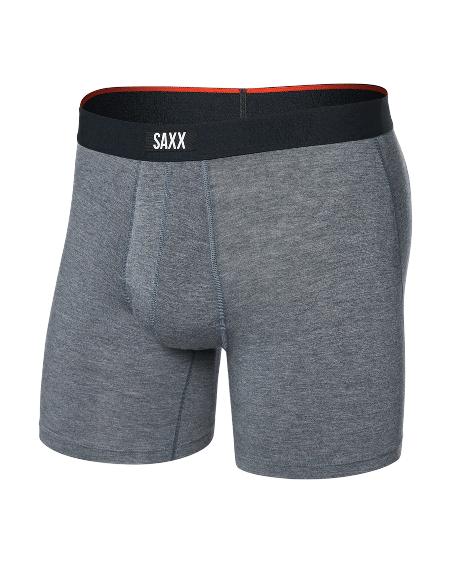 Vibe Xtra Soft Comfort Boxer Brief Fly in Dark Grey Heather - SAXX