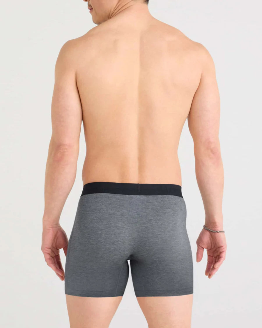 Vibe Xtra Soft Comfort Boxer Brief Fly in Dark Grey Heather - SAXX