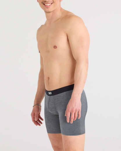 Vibe Xtra Soft Comfort Boxer Brief Fly in Dark Grey Heather - SAXX