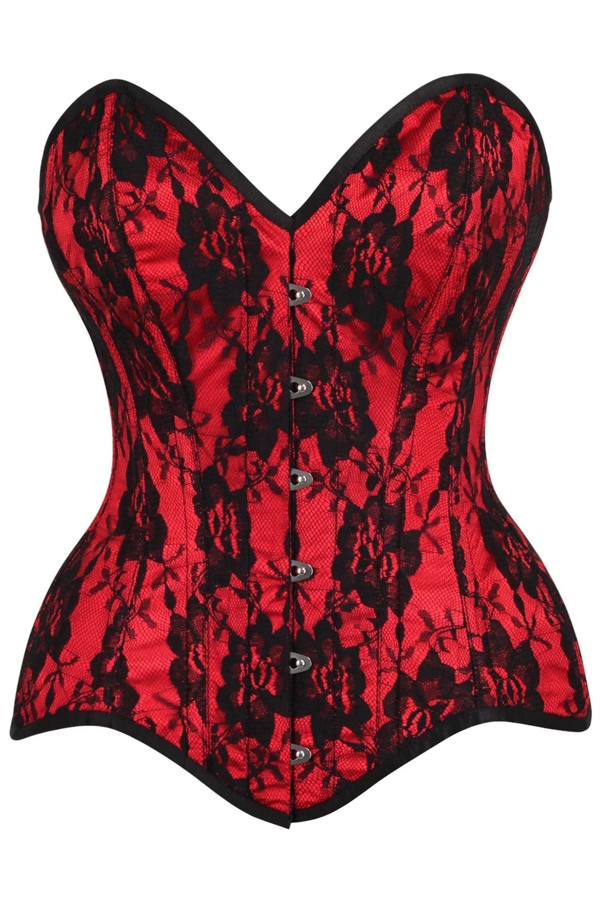 Top Drawer Satin Lace Steel Boned Corset - Daisy Corsets