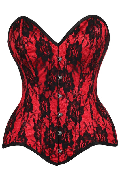 Top Drawer Satin Lace Steel Boned Corset - Daisy Corsets