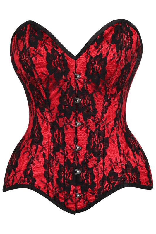 Top Drawer Satin Lace Steel Boned Corset - Daisy Corsets