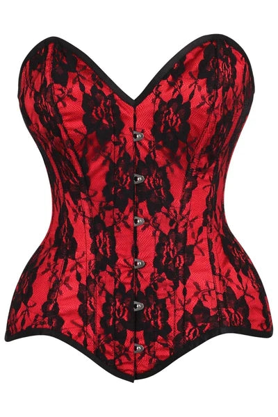 Top Drawer Satin Lace Steel Boned Corset - Daisy Corsets