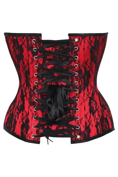 Top Drawer Satin Lace Steel Boned Corset - Daisy Corsets