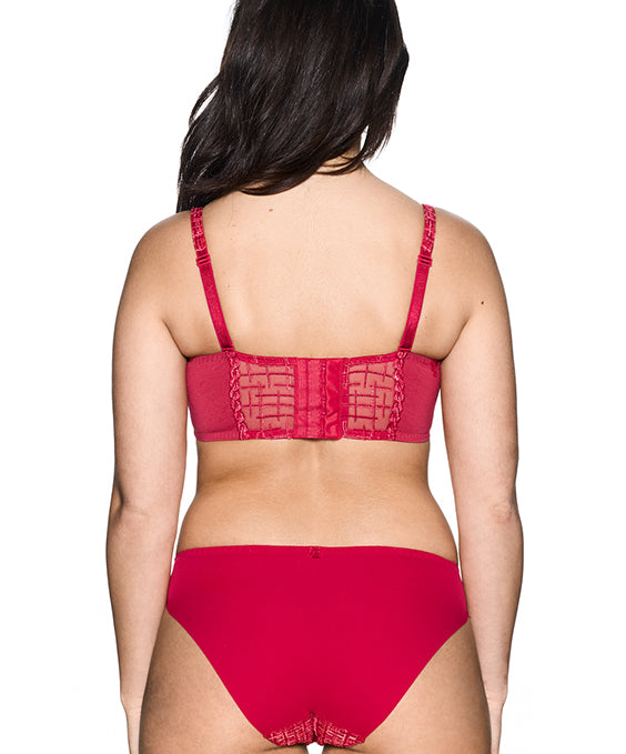 Tweegy Plunge Bustier In Rouge - Louisa Bracq