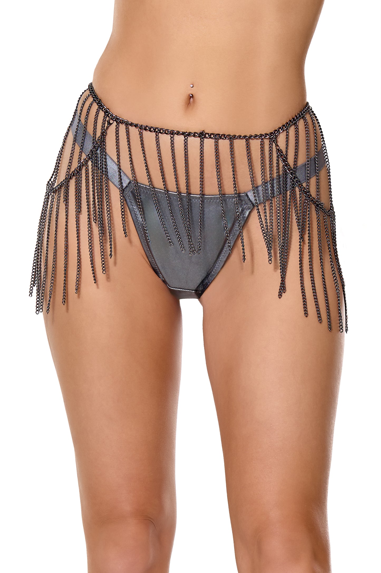Fringe Chain Belt in Grey - Coquette
