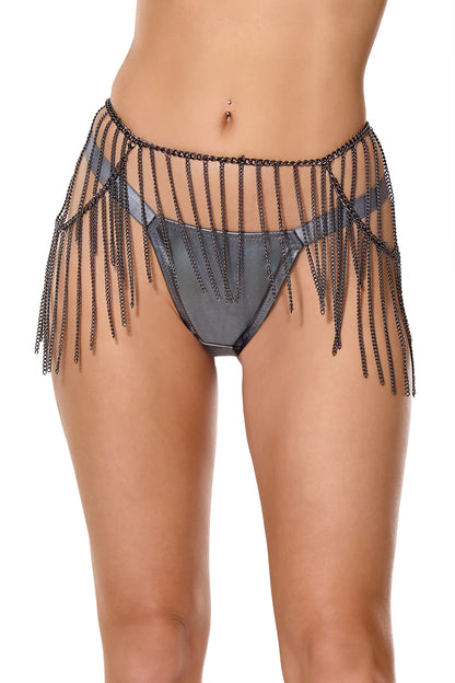 Fringe Chain Belt in Grey - Coquette