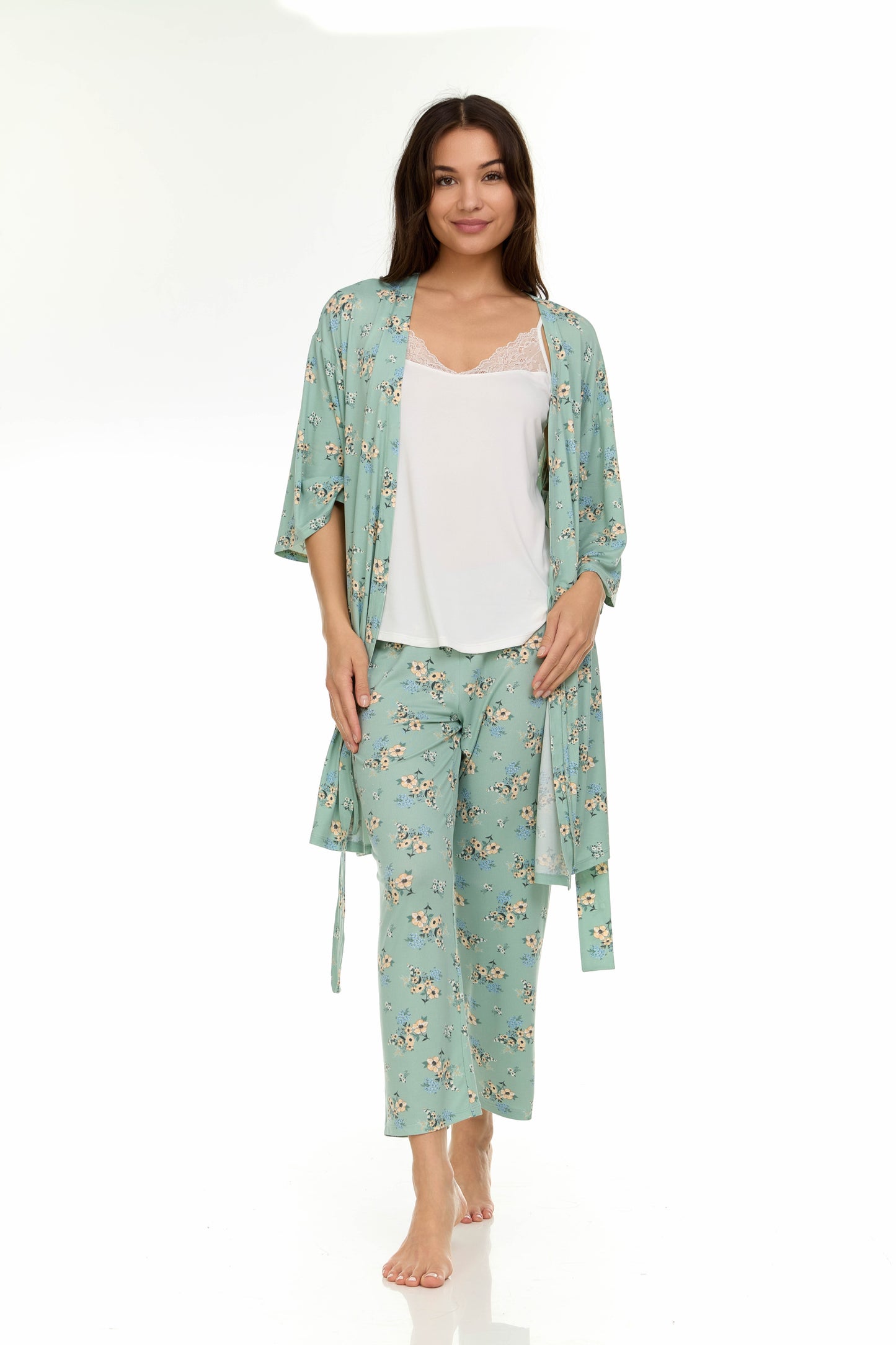 Madison Travel PJ Set In Sage - Flora Nikrooz