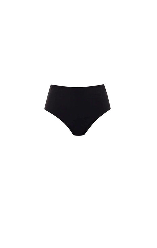 Romi High-Rise Fold Over Swim Bottom In Black - Anita