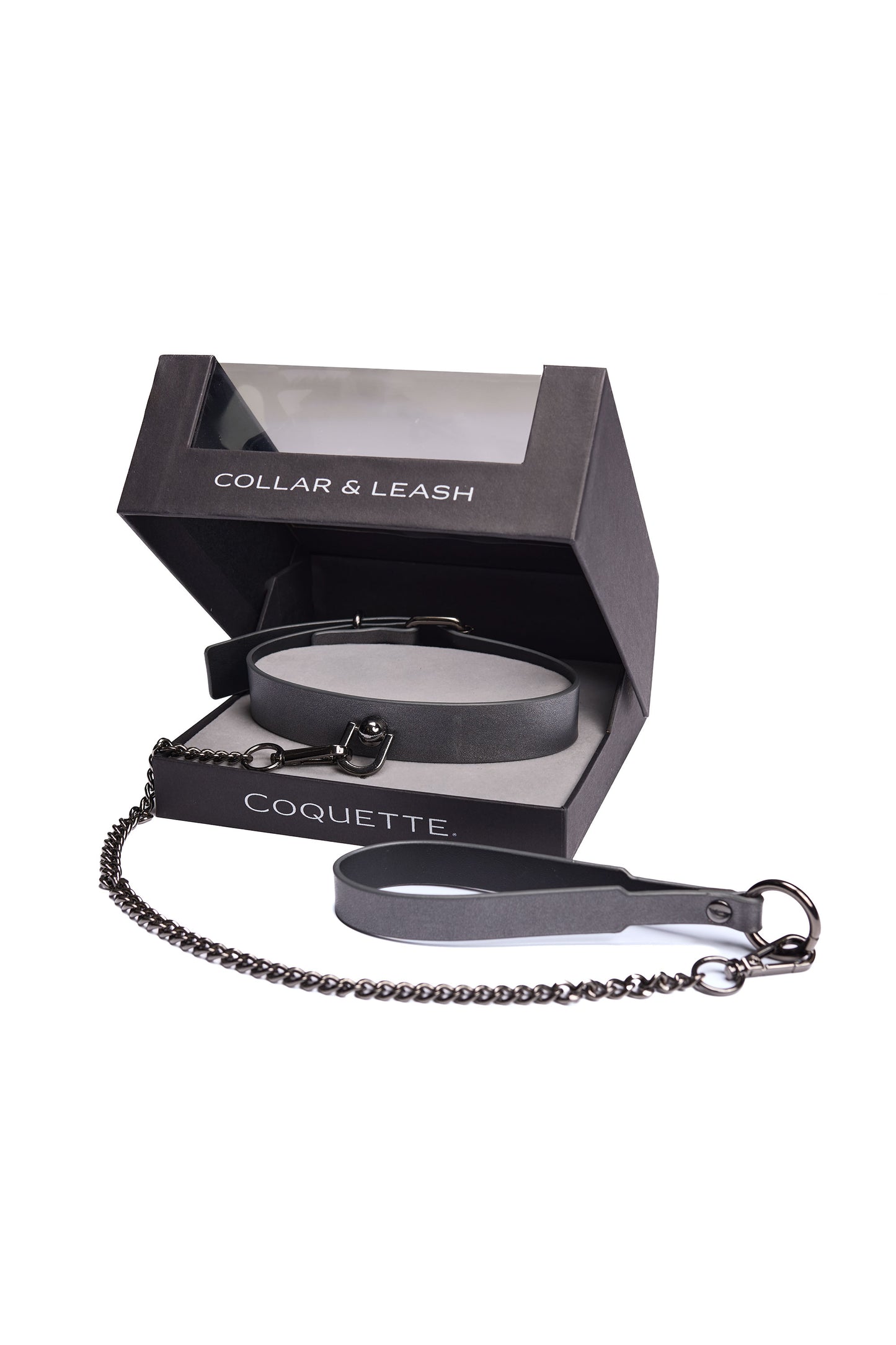 Collar & Leash Set In Grey - Coquette