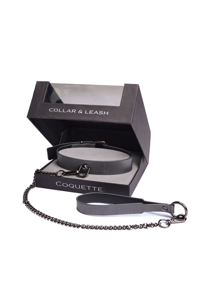 Collar & Leash Set In Grey - Coquette