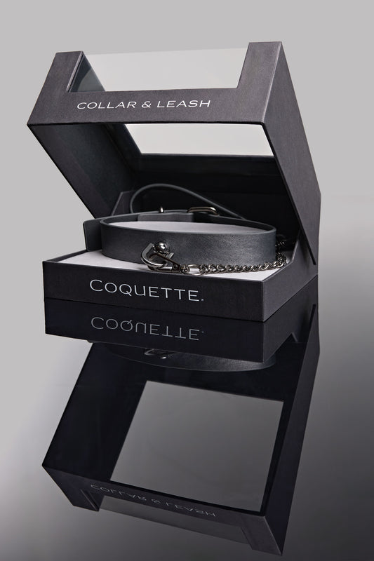 Collar & Leash Set In Grey - Coquette