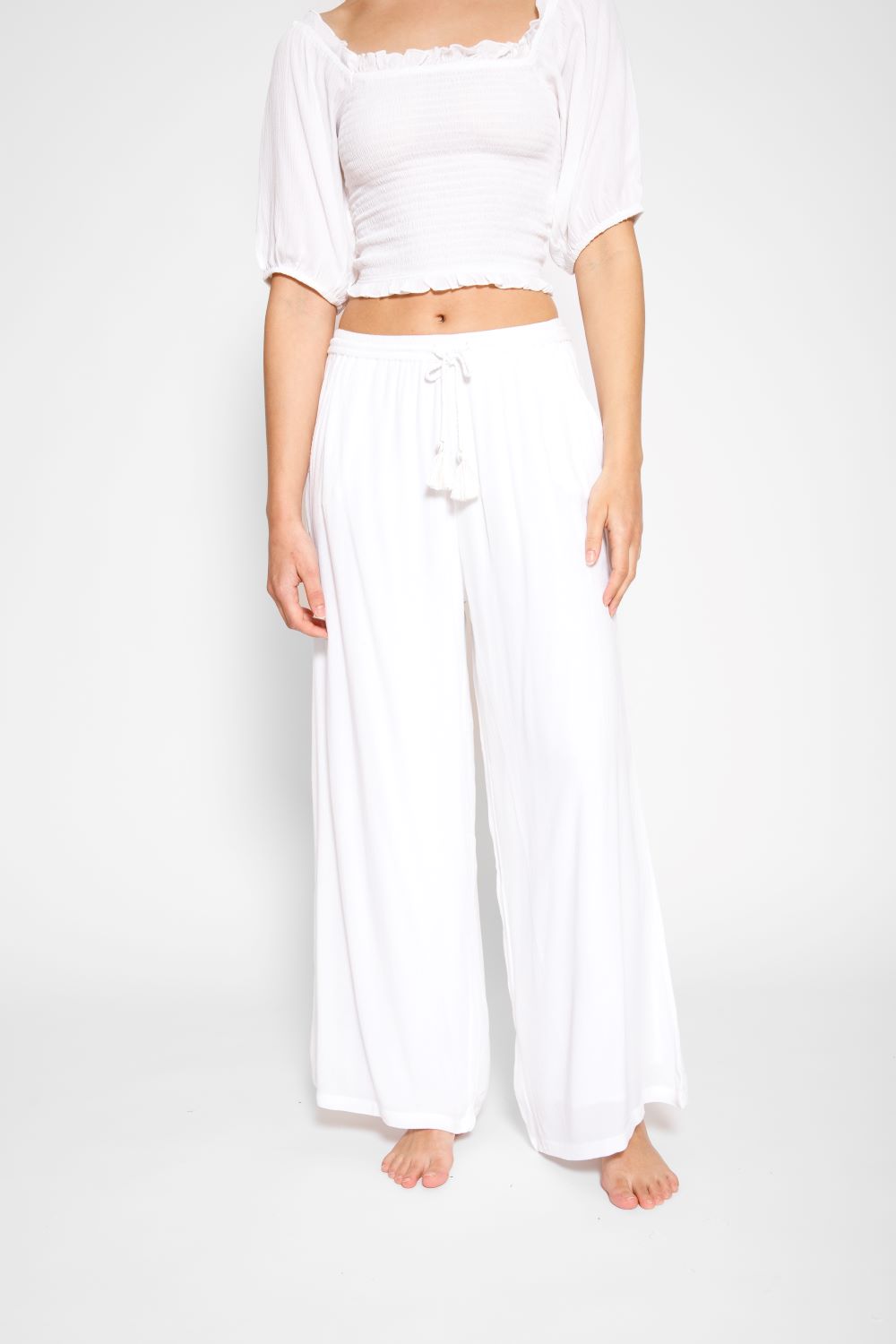 Miami Wide Leg Pant In White - Koy Resort