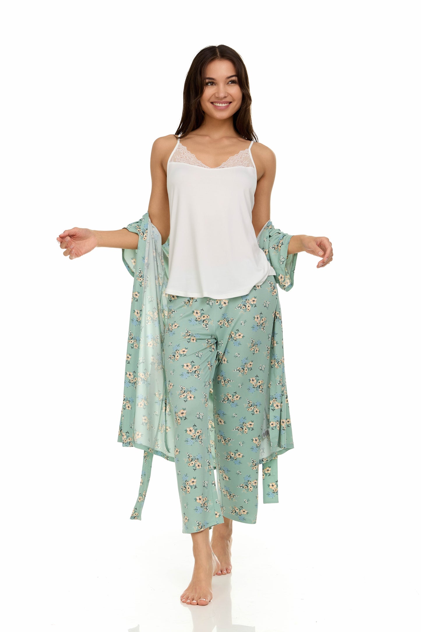 Madison Travel PJ Set In Sage - Flora Nikrooz