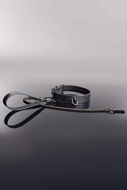 Collar & Leash Set In Grey - Coquette