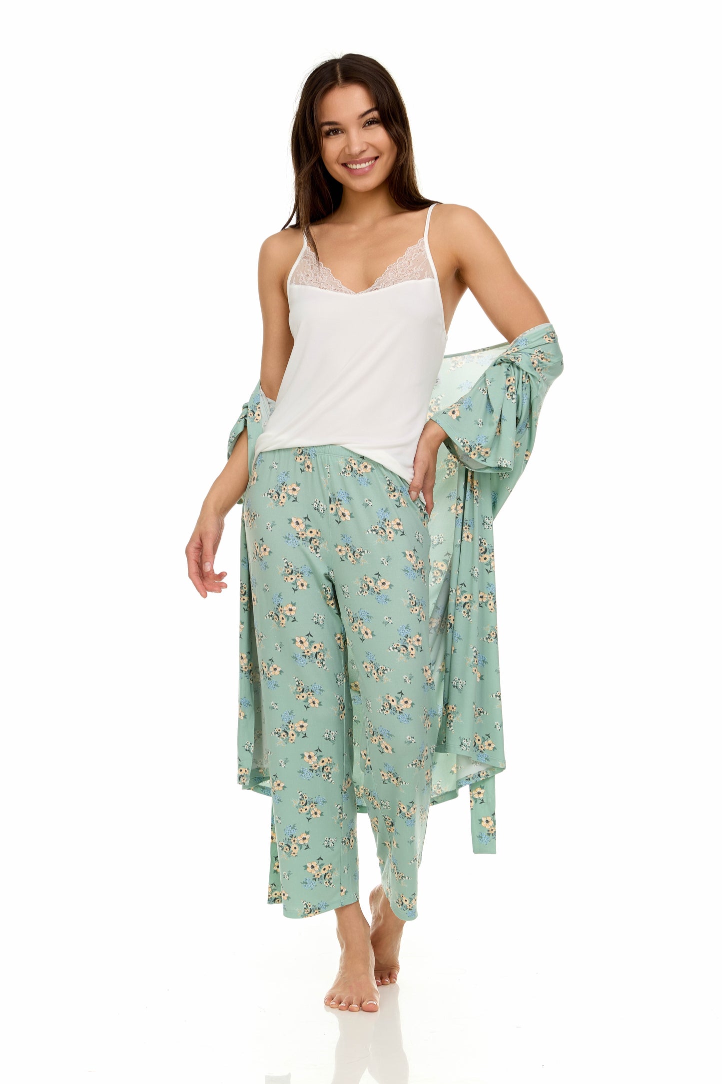 Madison Travel PJ Set In Sage - Flora Nikrooz