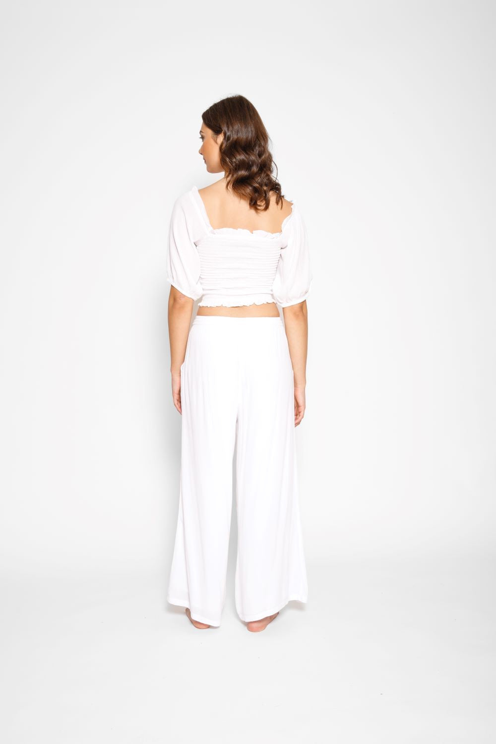 Miami Wide Leg Pant In White - Koy Resort