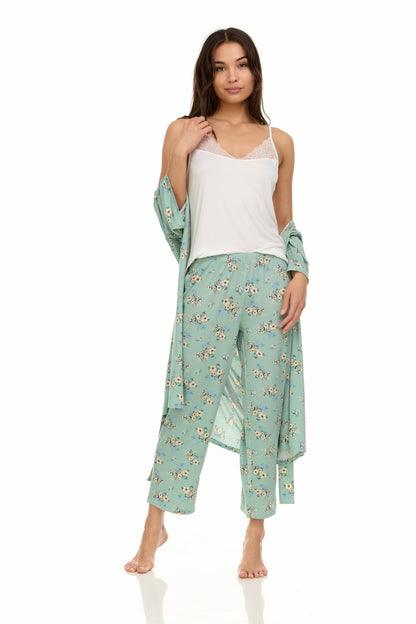 Madison Travel PJ Set In Sage - Flora Nikrooz