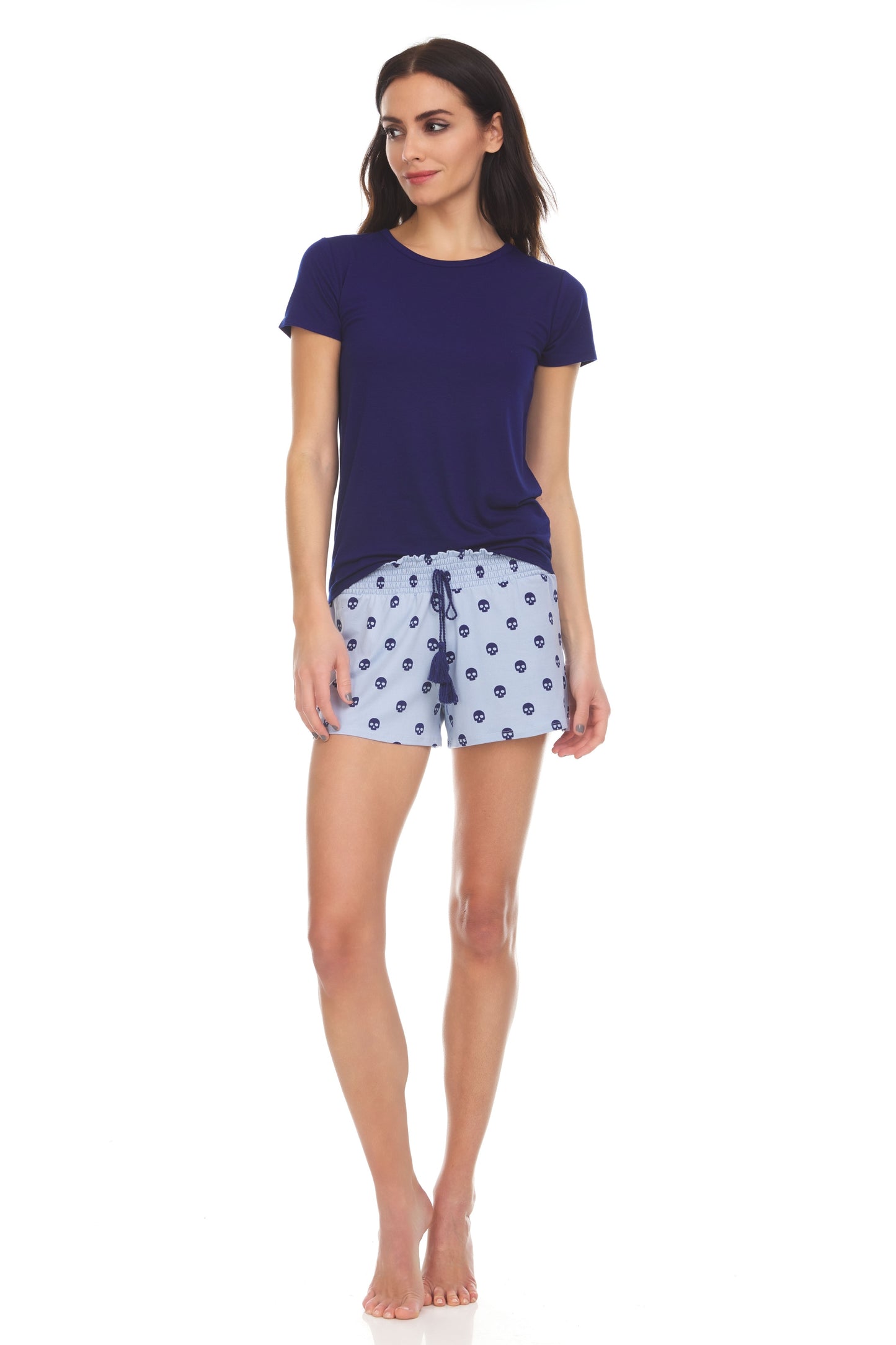 Lola Knit Short Sets In Navy - Flora Nikrooz