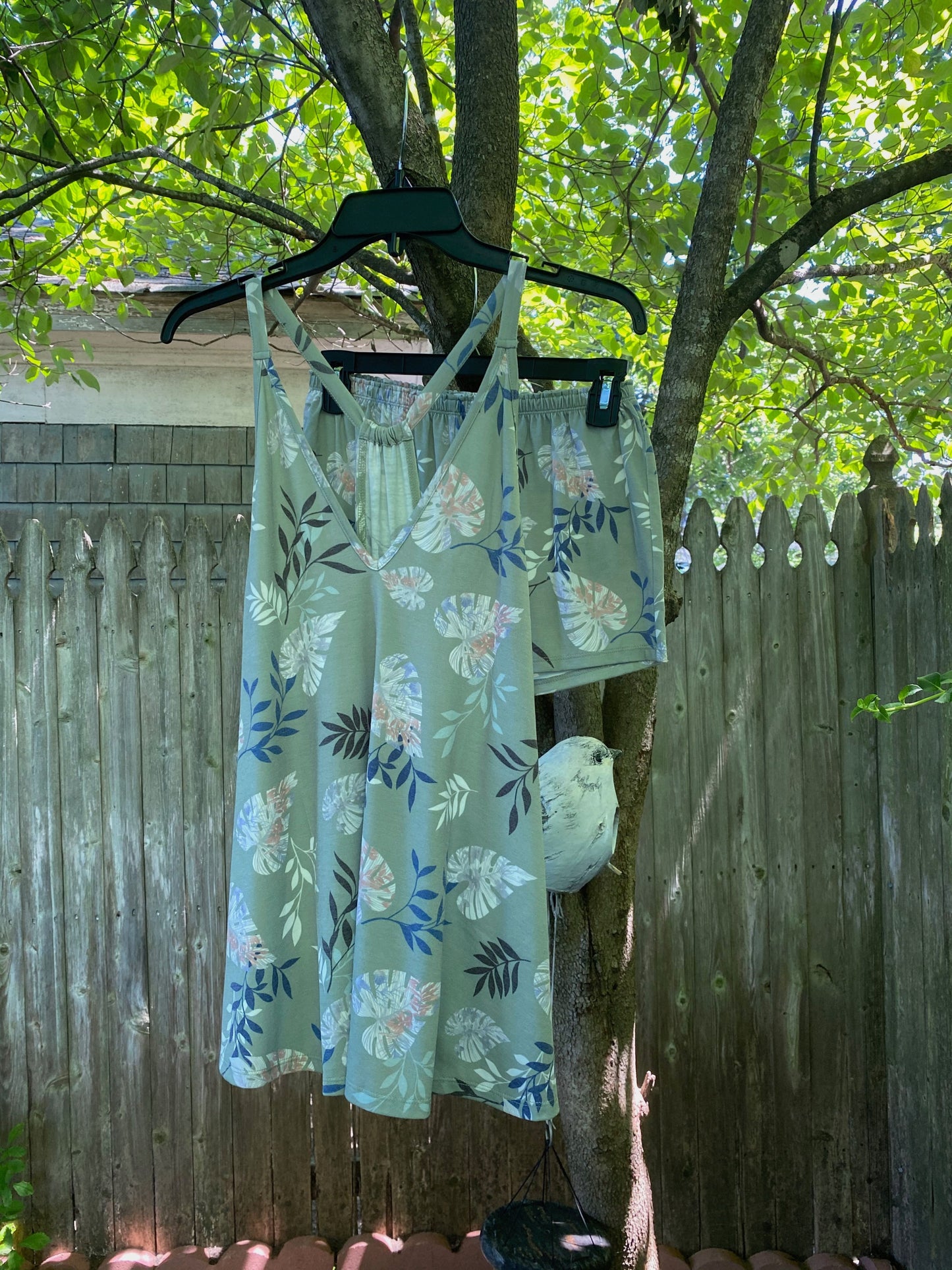 Stephanie Printed Knit Cami Top In Sage - Flora Nikrooz
