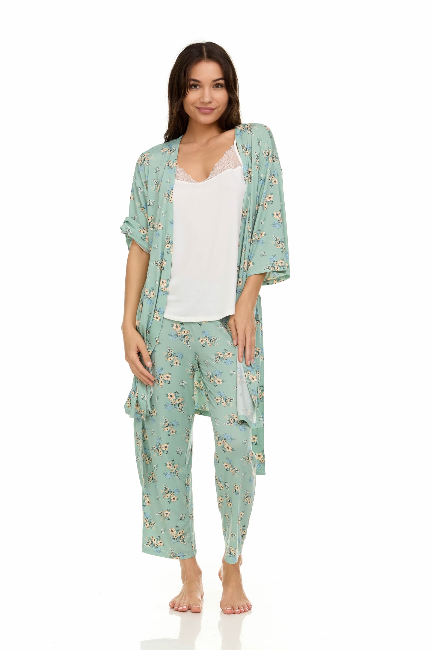 Madison Travel PJ Set In Sage - Flora Nikrooz