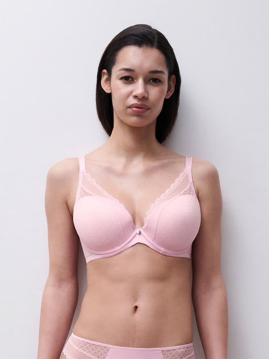 Norah Chic Plunge T-Shirt Bra In Candy Pink - Chantelle