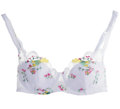 Winter Romance Balconette Bra In Floral White - Huit