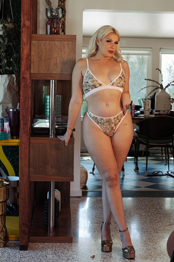 The Embroidery Bralette in Multi Sparkle