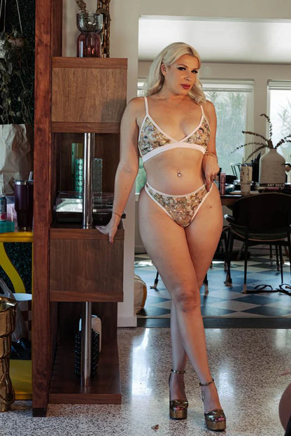 The Embroidery Bralette in Multi Sparkle