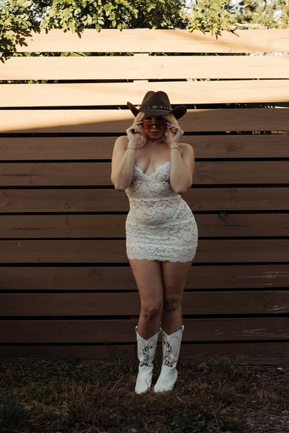The Lace Mini Slip in White - Kilo Brava