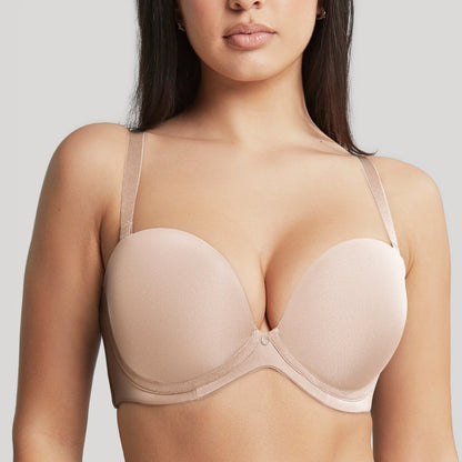 Faith Moulded Plunge Strapless Bra In Latte - Cleo by Panache