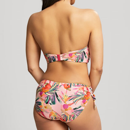 Paradise Drawside Bikini Brief In Pink Tropical - Panache