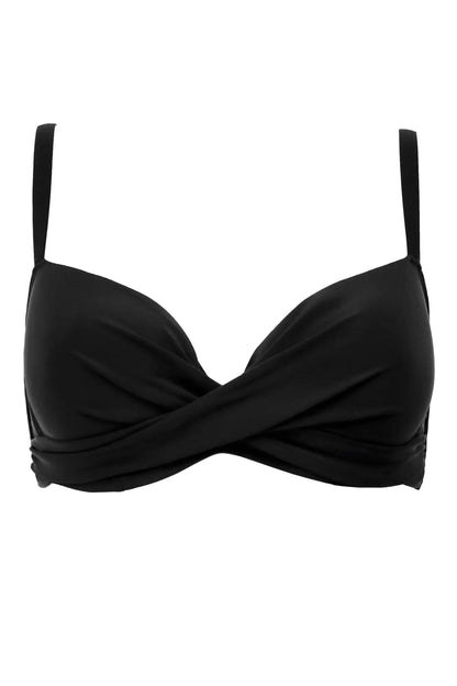 Free Spirit Lightly Padded Underwired Bikini Top In Black - Pour Moi