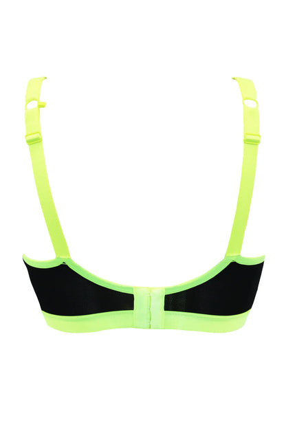 Energy Strive Non Wired Non Padded Sports Bra In Leopard & Lime - Pour Moi