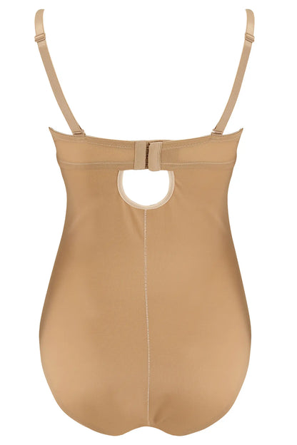 Definitions Strapless Shaping Body In Caramel - Pour Moi