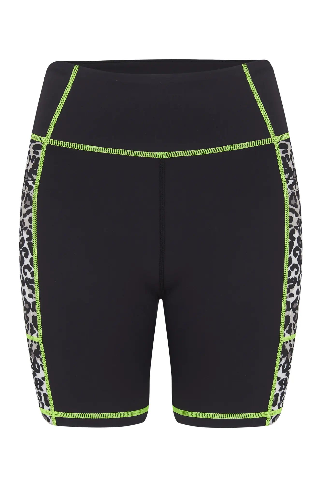 Energy Side Pocket Cycling Shorts In Leopard & Lime - Pour Moi