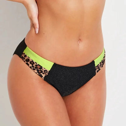 Palm Springs Colour Block Tab Brief In Black & Lime - Pour Moi