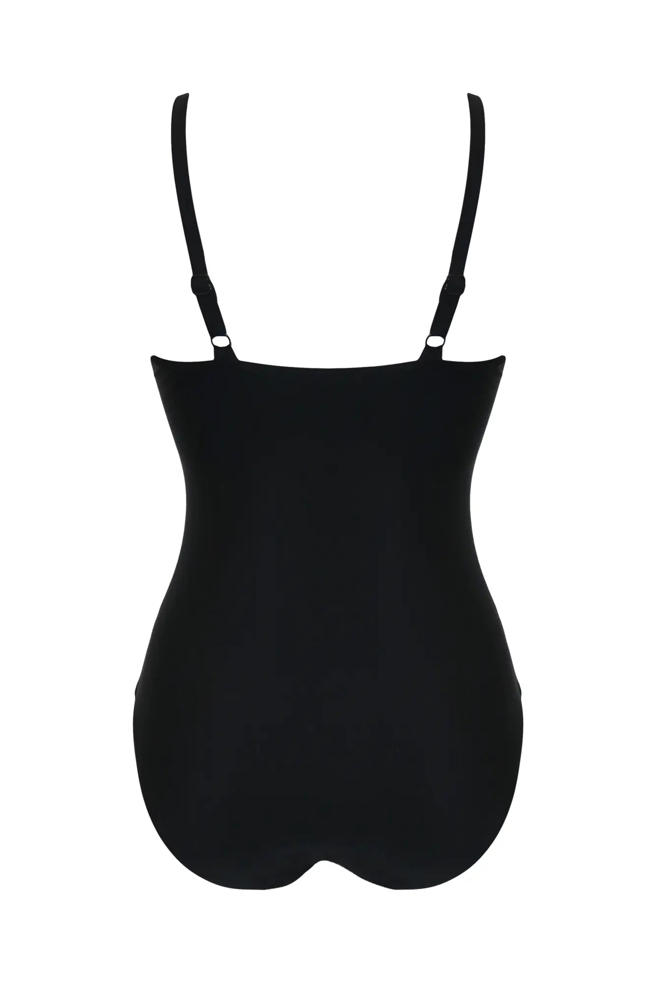 Mesh Ladder Detail Control Swimsuit In Black - Pour Moi