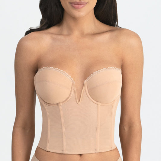 Buy Dominique Longline Smooth Strapless Bra (32C Nude) at