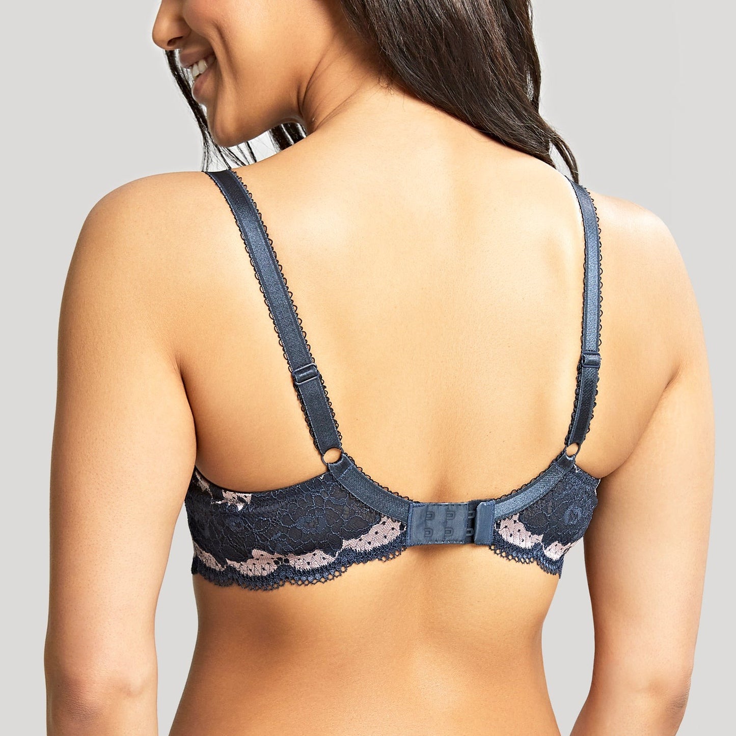 Clara Moulded T-Shirt Bra In Navy & Pearl - Panache